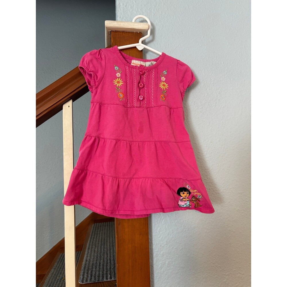 Dora the explorer Nickelodeon 3t Y2K puppy dog floral pink dress